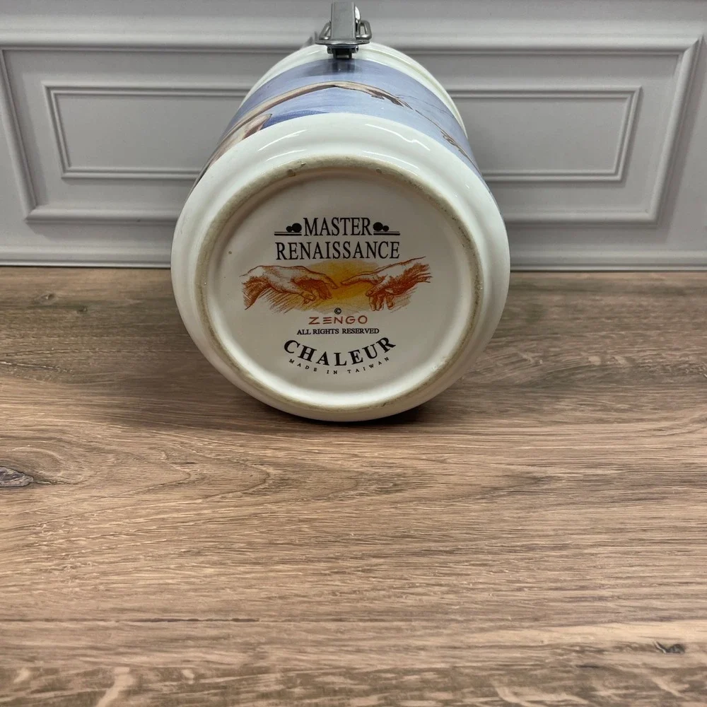 Master Renaissance Zengo Chaleur Ceramic Canister Michelangelo Creation of Adam